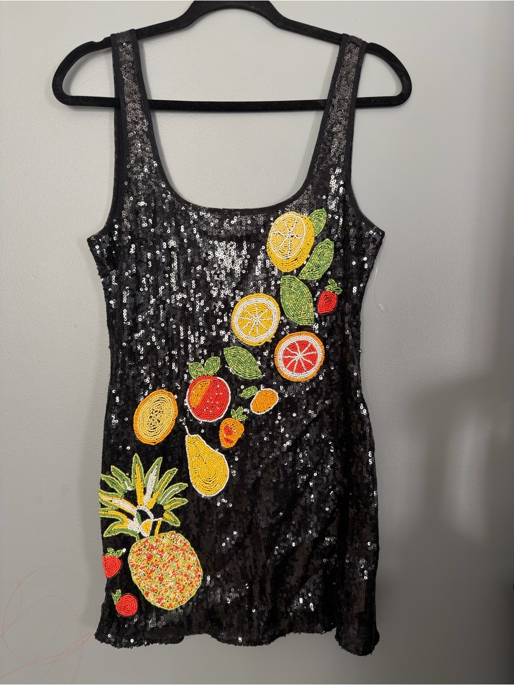 CELANDINE FRUIT COCKTAIL BEADED MINI DRESS